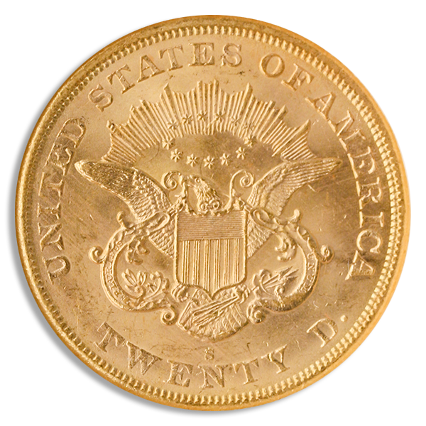 1865-S $20 Liberty SS REPUBLIC NGC MS61