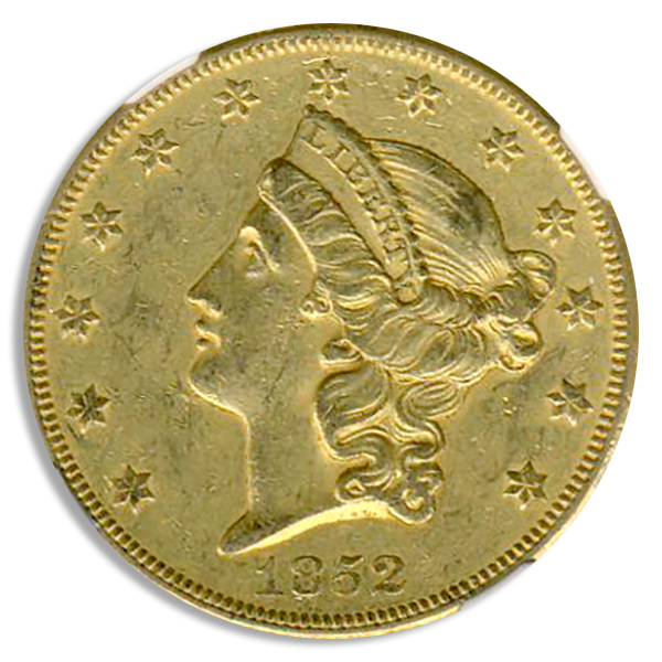 1852-O $20 Liberty NGC AU58