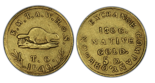 Oregon Beaver Coins gold