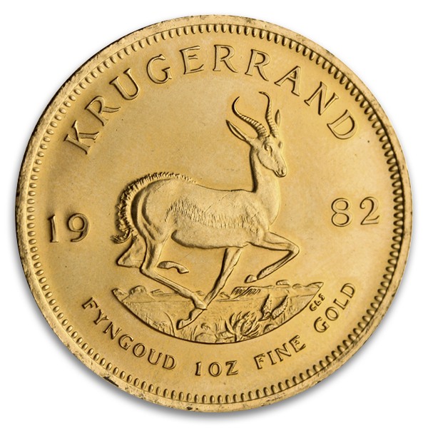 1 oz South African Gold Krugerrand Coin (Circ, Dates Vary)