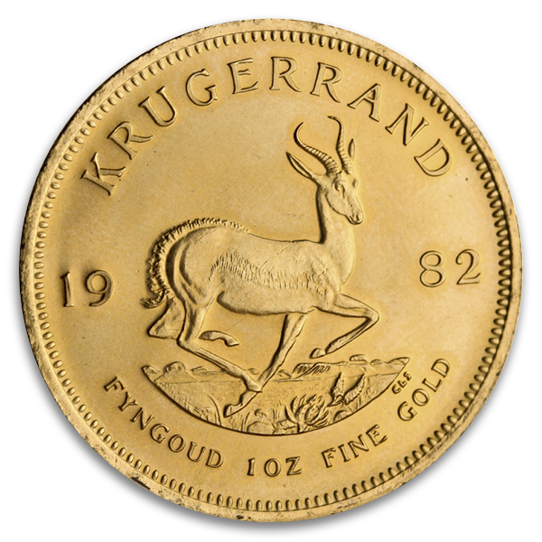 1 oz South African Gold Krugerrand Coin (Circ, Dates Vary)