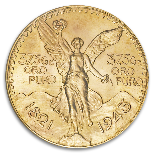 Mexican Gold 50 Peso Coin (Circ, Dates Vary)