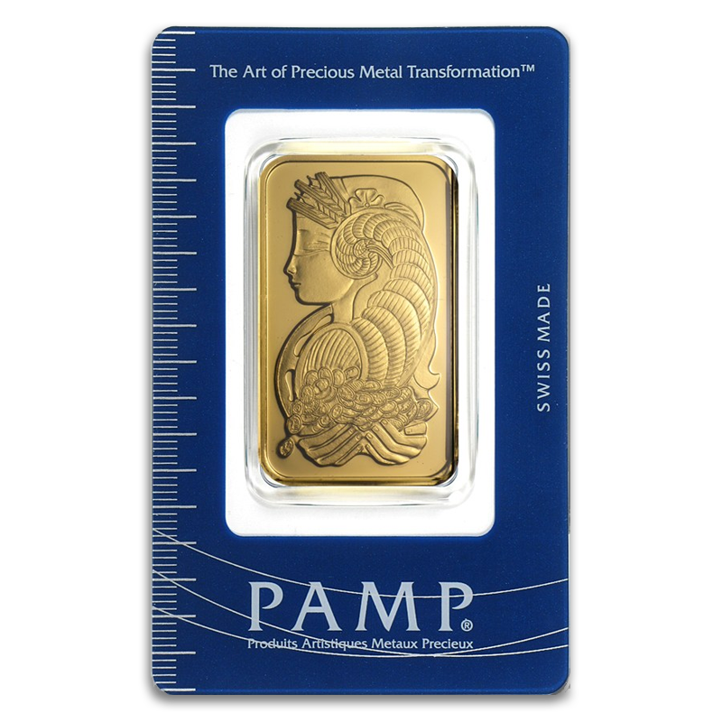 1 oz Pamp Suisse Gold Bar (With Assay, Types Vary, Conditions Vary)