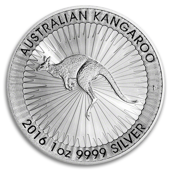 1 oz Australian Silver Kangaroo Coin (BU, Dates Vary)