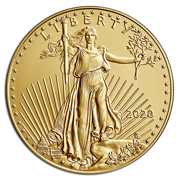 1/2 oz American Gold Eagle Coin (BU, Dates Vary)