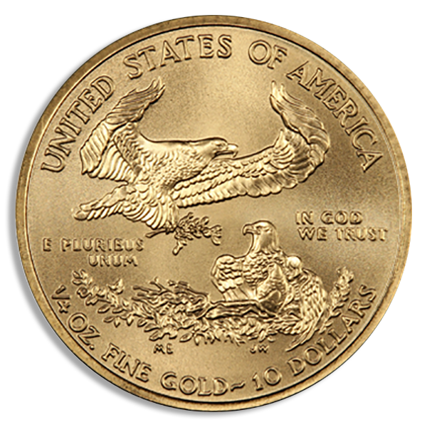 1/4 oz American Gold Eagle Coin (BU, Dates Vary)