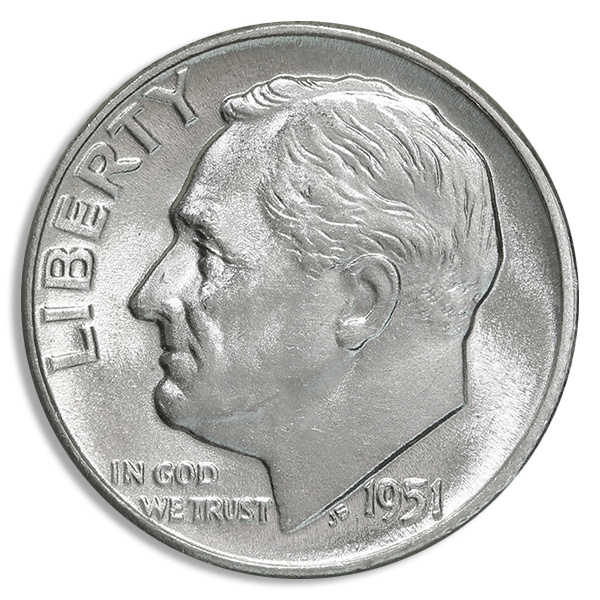 90% Silver Roosevelt Dimes - $1.00 Face Value