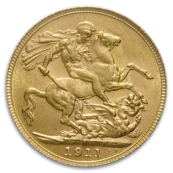 British Gold King Sovereign Coin (Circ, Dates Vary)