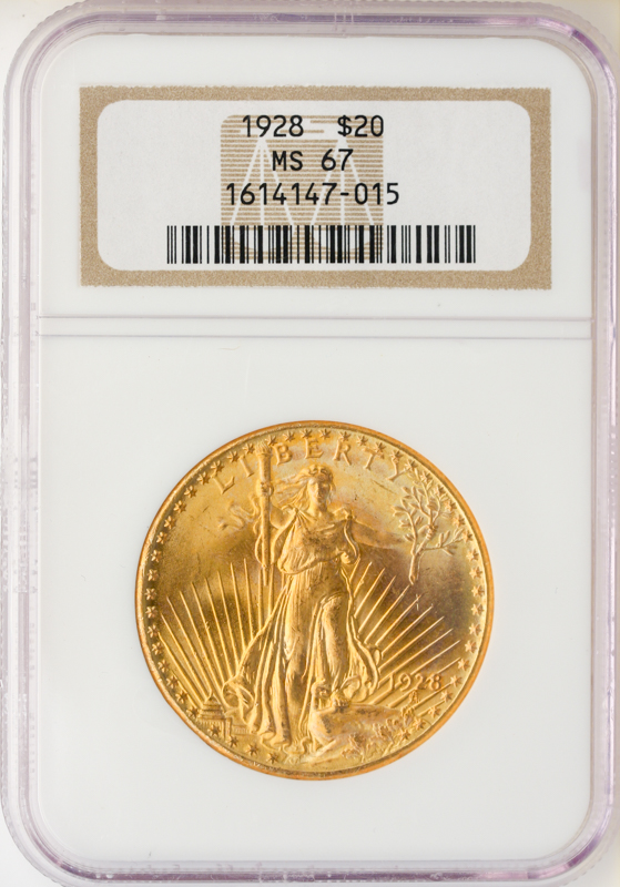 1928 $20 Saint Gaudens NGC MS67