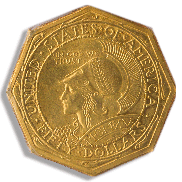 1915-S $50 Panama Pacific Octagonal Gold Commemorative PCGS MS63 CAC 1915-S $50 Panama Pacific Octagonal Gold Commemorative PCGS MS63 CAC