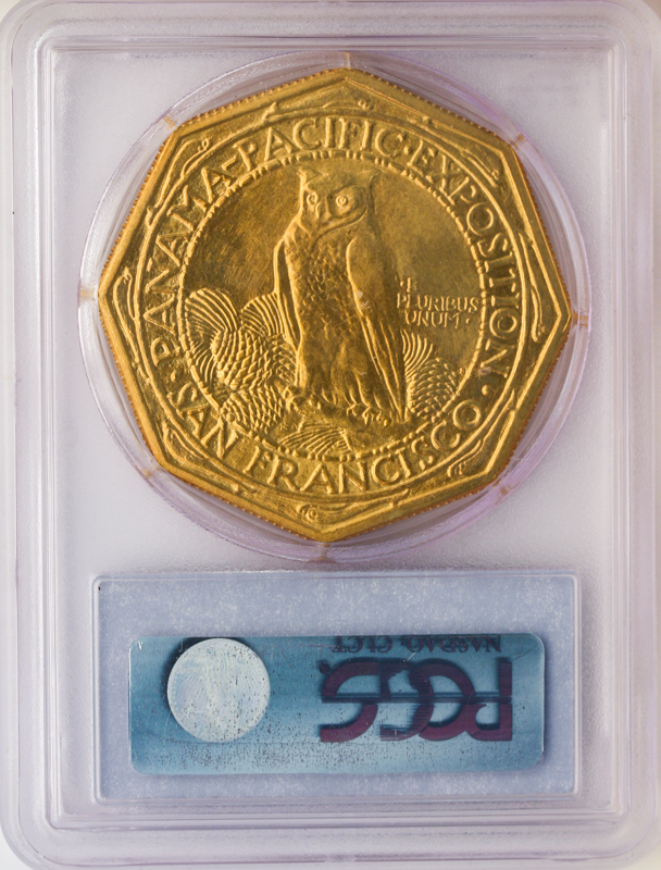 1915-S $50 Panama Pacific Octagonal Gold Commemorative PCGS MS63 CAC