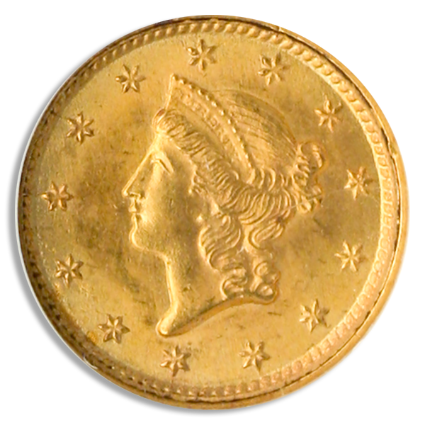 1853 $1 Gold NGC MS65 CAC