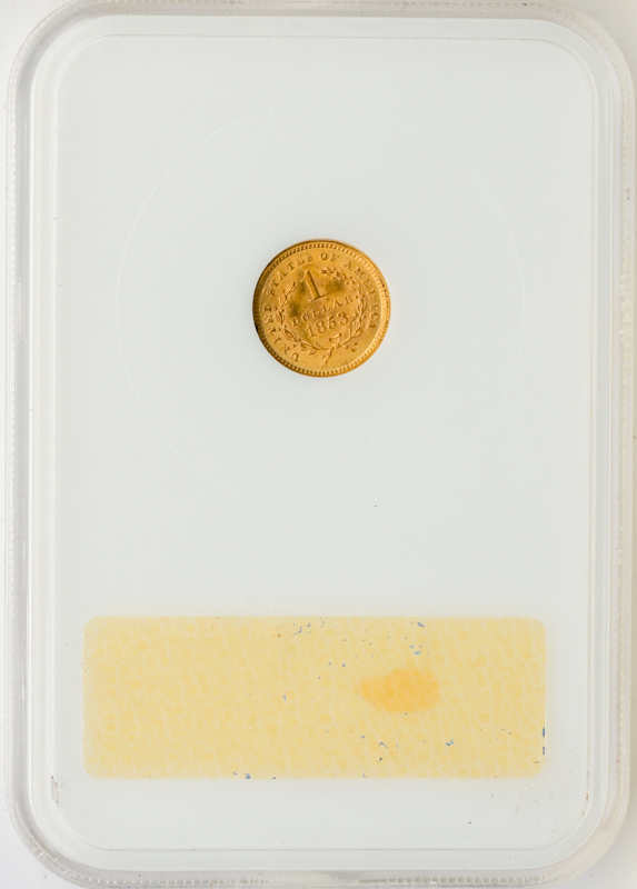 1853 $1 Gold NGC MS65 CAC
