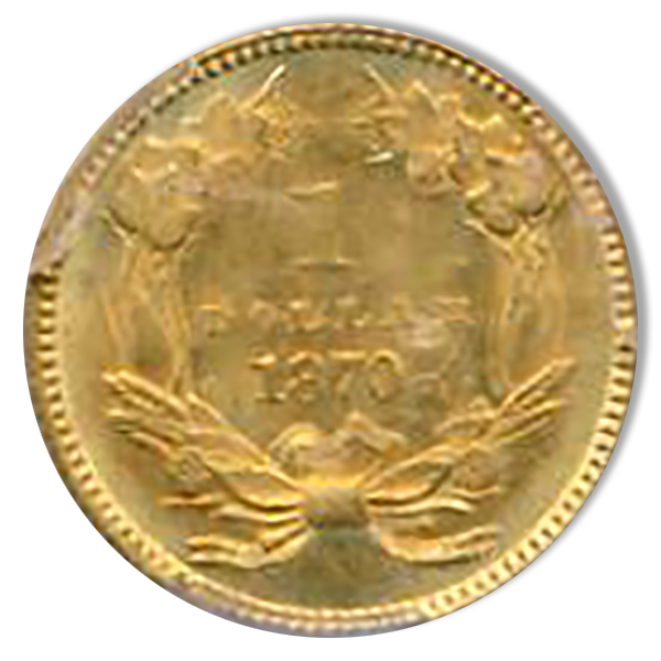 1870 Gold $1 Type 3 PCGS MS65 CAC