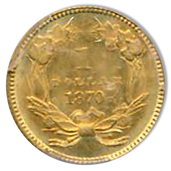 1870 Gold $1 Type 3 PCGS MS65 CAC 1870 Gold $1 Type 3 PCGS MS65 CAC