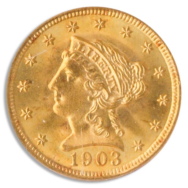 1903 $2 1/2 Liberty PCGS MS66 CAC