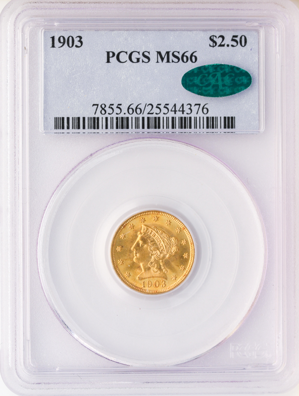 1903 $2 1/2 Liberty PCGS MS66 CAC