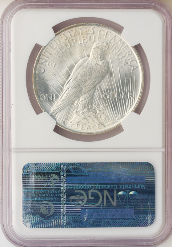 1922 Peace $1 NGC MS66 CAC