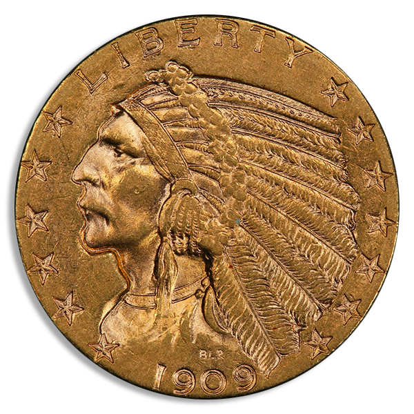 $5 Indian XF (Dates/Types Vary)