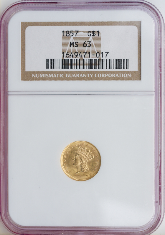1854 G$1 PCGS MS64+ タイプ1 希少高グレード品 タイ ラーマ7世50