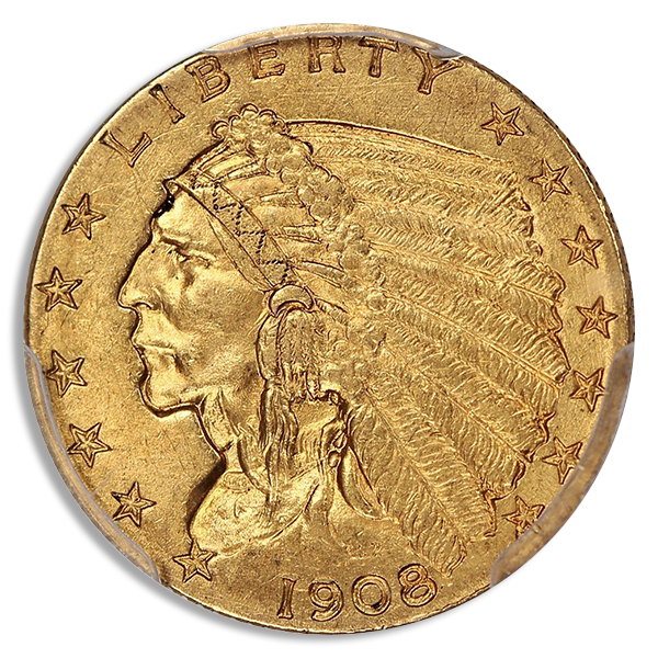 $2 1/2 Indian Certified MS61 (Dates/Types Vary)