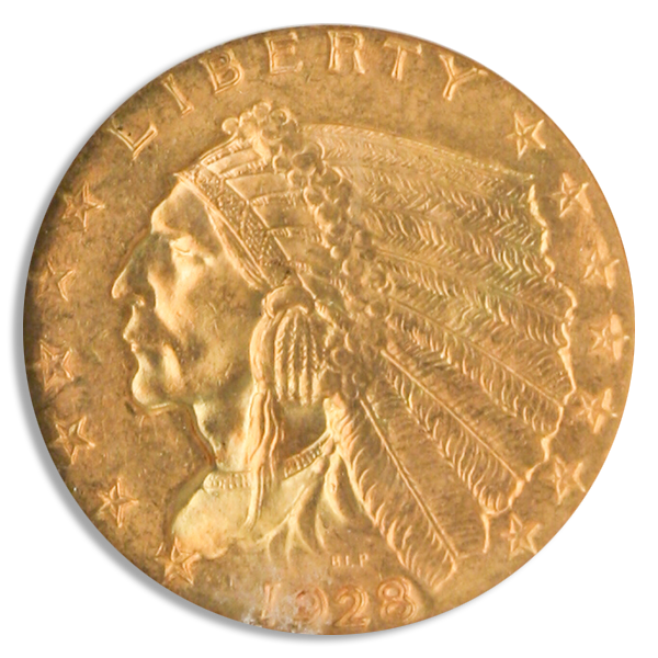 $2 1/2 Indian Certified MS64 (Dates/Types Vary)