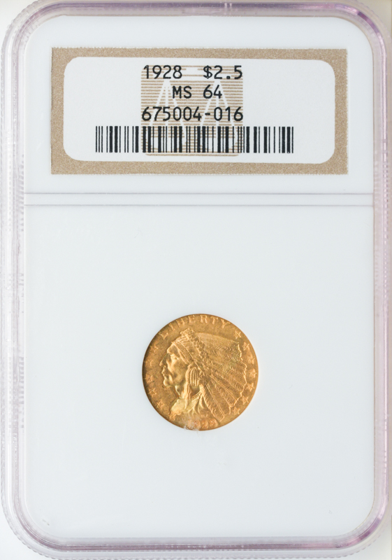 $2 1/2 Indian Certified MS64 (Dates/Types Vary)