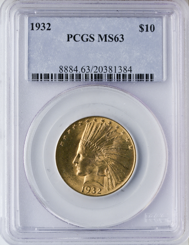 $10 Indian Certified MS63 (Dates/Types Vary)