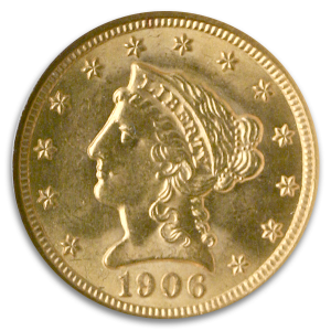 $2 1/2 Liberty Certified MS62 (Dates/Types Vary)