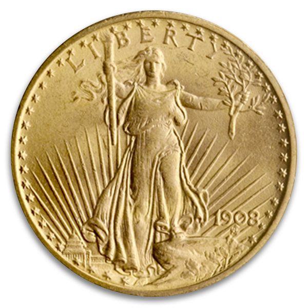 $20 Saint Gaudens No Motto Certified MS64 (Dates/Types Vary)