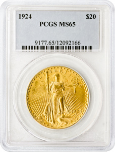 $20 Saint Gaudens Certified MS65 (Dates/Types Vary)