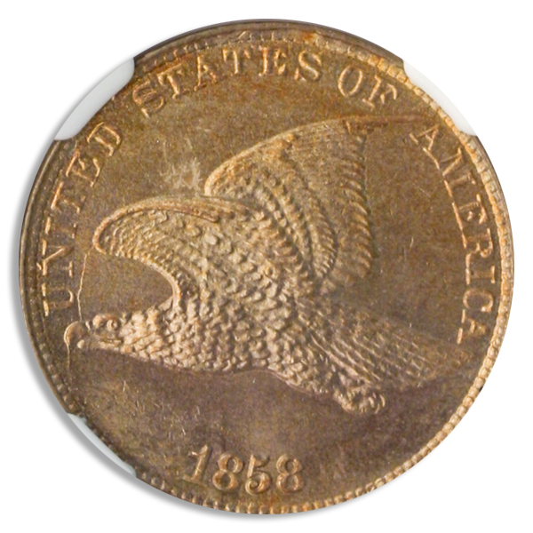 1857 Flying Eagle Cent Large Letters NGC MS65 CAC