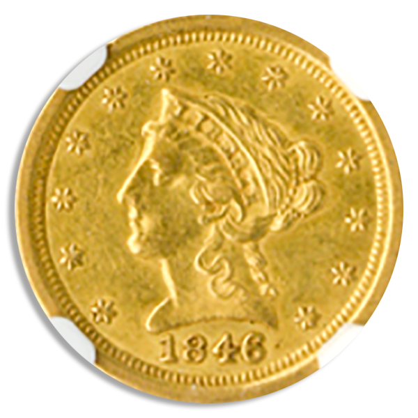 1846-O $2.50 Liberty NGC AU58 CAC 1846-O $2.50 Liberty NGC AU58 CAC