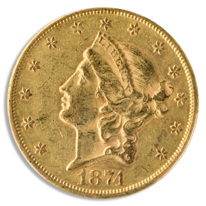 1874-CC $20 Liberty PCGS AU55 CAC