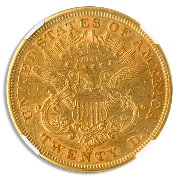 1872-CC $20 Liberty NGC AU50 CAC 1872-CC $20 Liberty NGC AU50 CAC