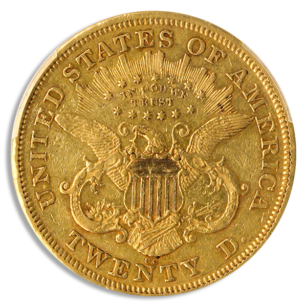 1870-CC $20 Liberty PCGS XF40