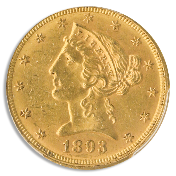 1893-O $5 Liberty PCGS MS62 CAC
