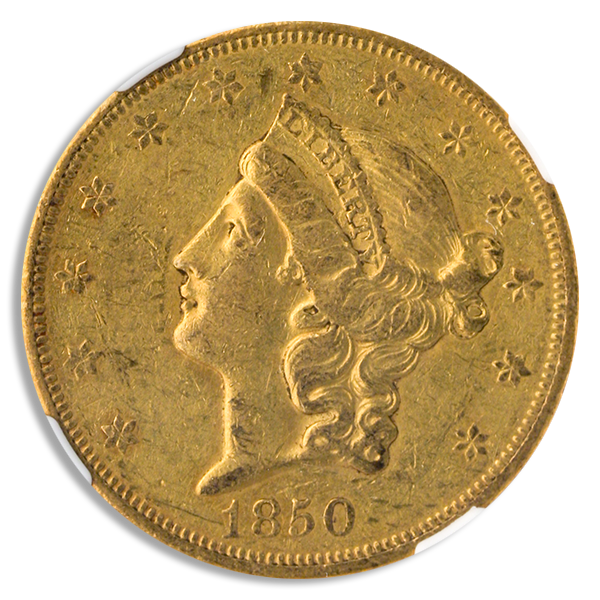 1850-O $20 Liberty NGC AU53 CAC