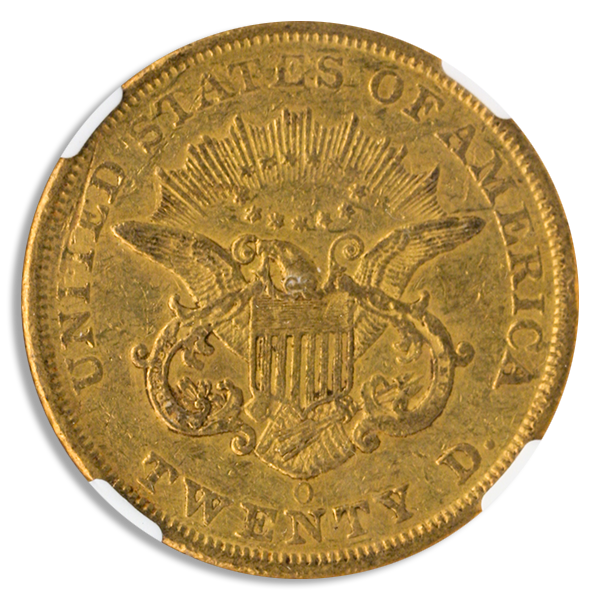 1850-O $20 Liberty NGC AU53 CAC