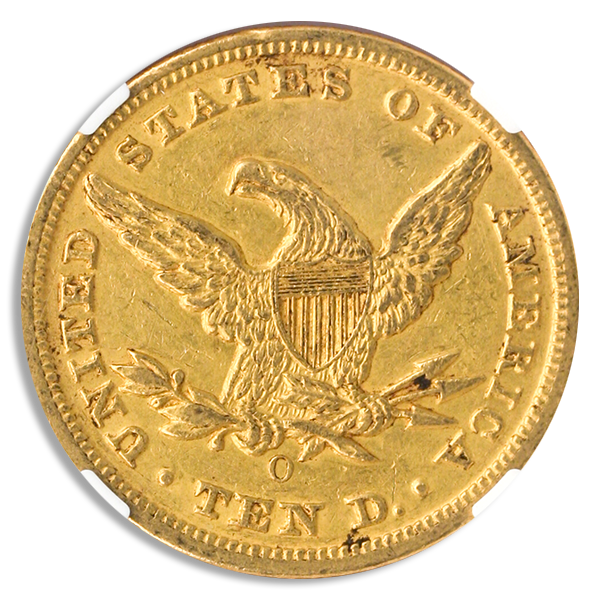 1853-O $10 Liberty NGC AU55 CAC 1853-O $10 Liberty NGC AU55 CAC