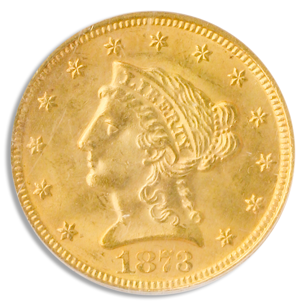 1873 $2.50 Liberty Closed 3 PCGS MS64 CAC 1873 $2.50 Liberty Closed 3 PCGS MS64 CAC
