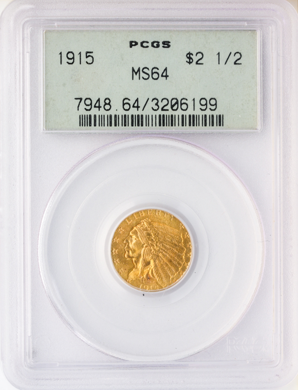 1915 $2 1/2 Indian PCGS MS64 1915 $2 1/2 Indian PCGS MS64