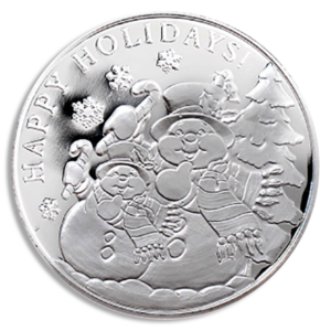 1 oz Silver Snowman Round (BU)