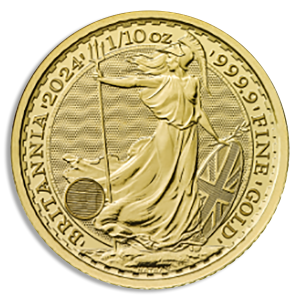 2024 1/10 oz British Gold Britannia (BU) 2024 1/10 oz British Gold Britannia (BU)