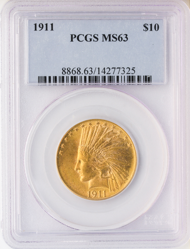 1911 $10 Indian PCGS MS63