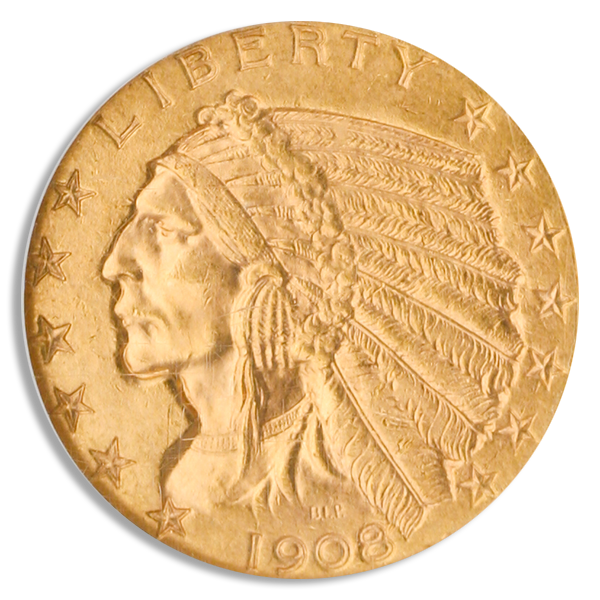 1908-D $5 Indian NGC MS64 CAC