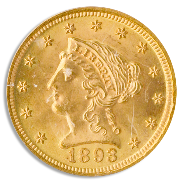 1893 $2.50 iberty PCGS MS65 CAC