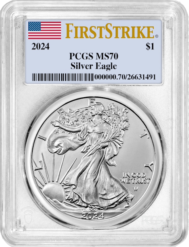 2024 1 oz Silver American Eagle PCGS MS70 First Strike