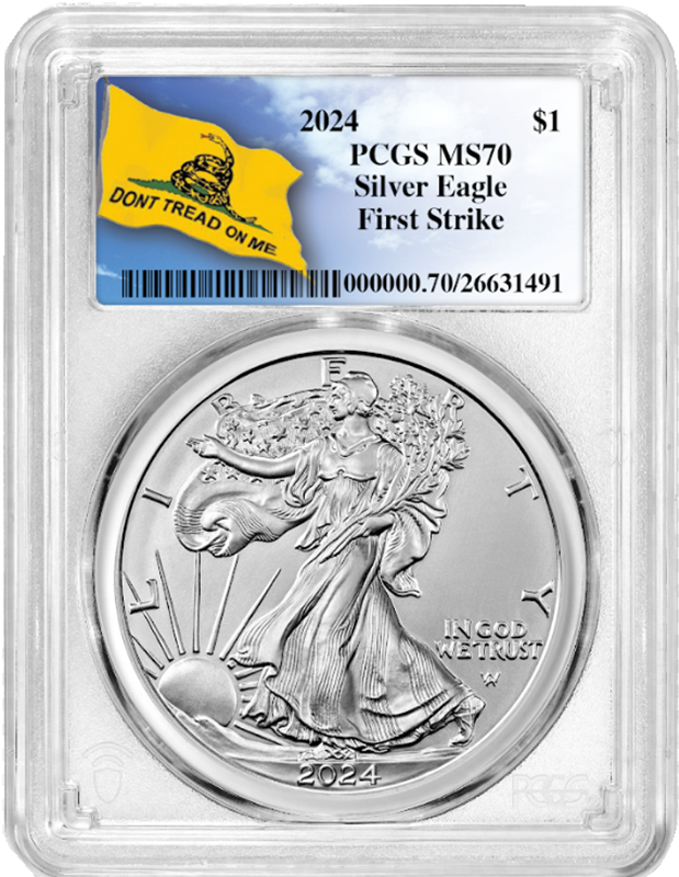 2024 1oz Silver American Eagle PCGS MS70 First Strike - Don't Tread on Me