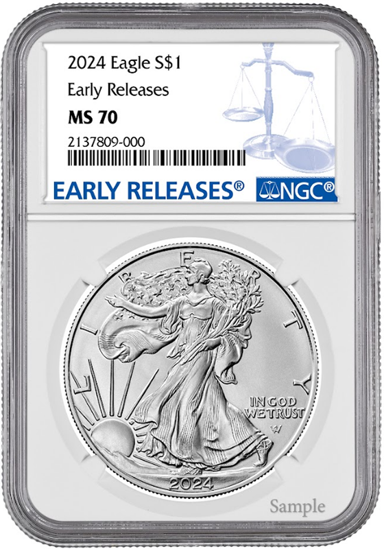 2024 1 oz Silver American Eagle NGC MS70 Early Releases